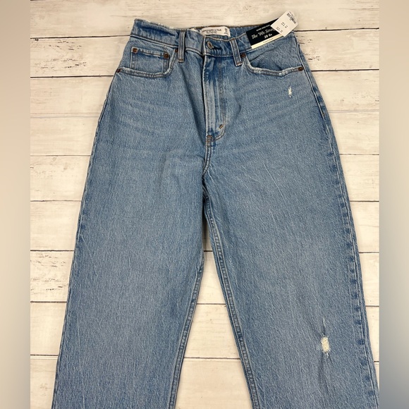 Abercrombie & Fitch ‘90s Straight Ultra High Rise 28/6R Denim Jeans NWT - Picture 4 of 12